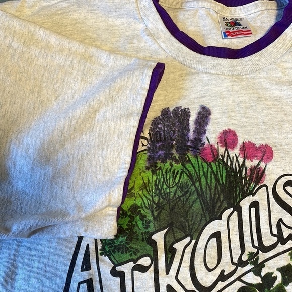 VTG 90s Tourist T-Shirt Single Stitch XL Gray Arkansas Graphic Crew Tee Retro - Picture 13 of 16